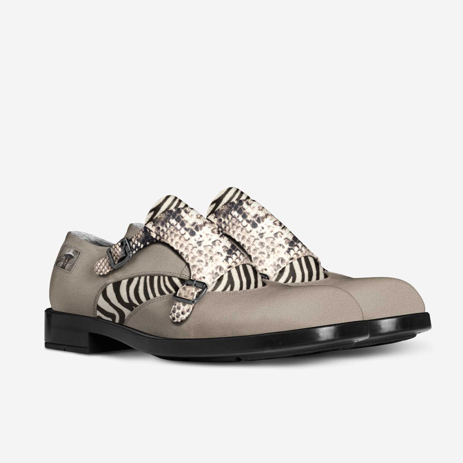 Rich and Rich ClassySophisticate men's beige leather and suede monk strap dress shoe