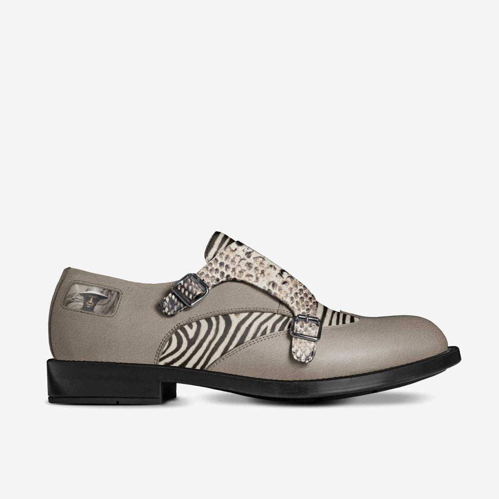 Rich and Rich ClassySophisticate men's beige leather and suede monk strap dress shoe