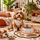 Rich and Rich Playtime Doodles Orange Pet Bowl