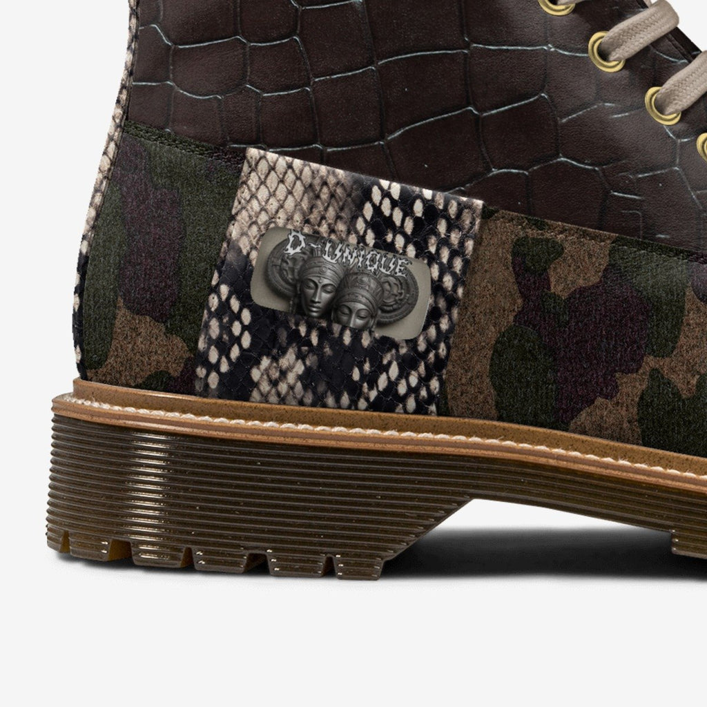 Rich and Rich D-Unique Camo Men's Italian Made High Top Boot in camouflage pattern