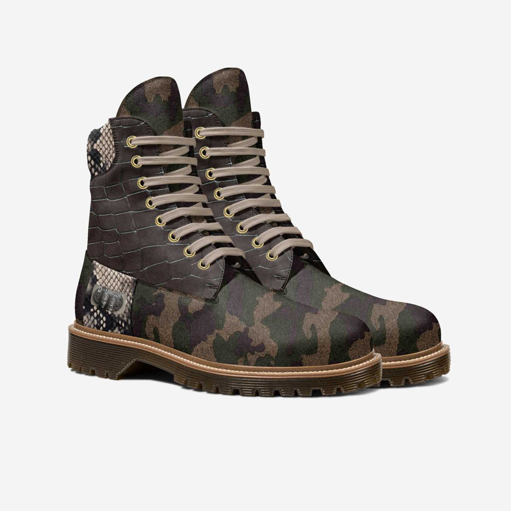 Rich and Rich D-Unique Camo Men's Italian Made High Top Boot in camouflage pattern