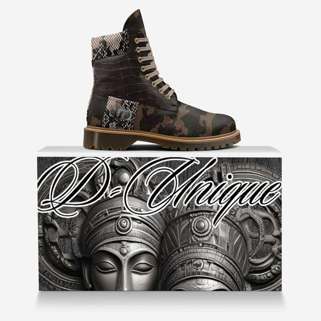 Rich and Rich D-Unique Camo Men's Italian Made High Top Boot in camouflage pattern