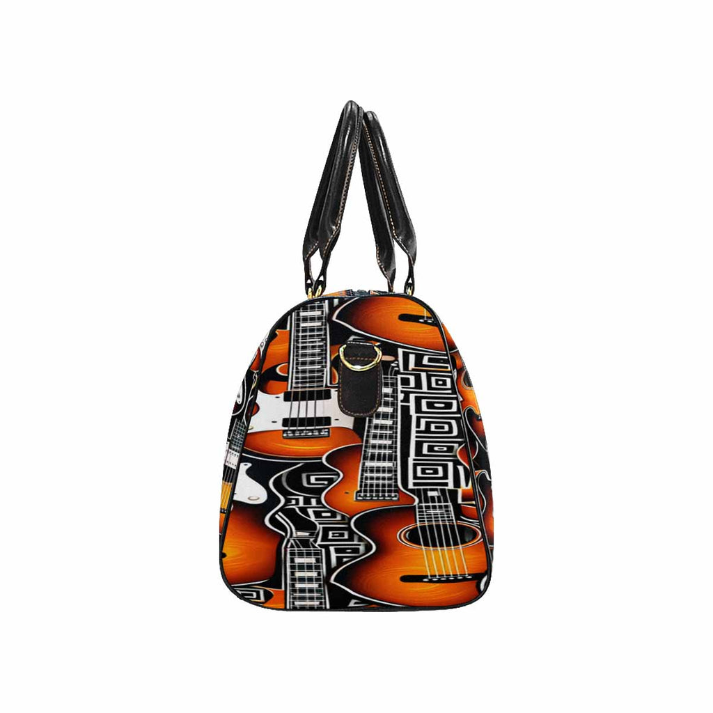 Rich and Rich Orange Pattern Guitar Graphic Travel Bag