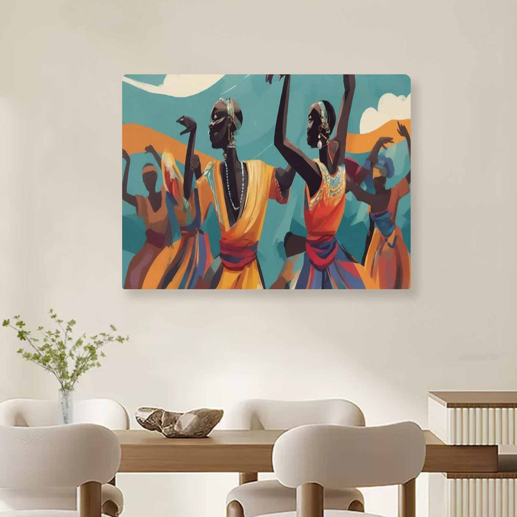 Rich and Rich The Dance 32x24 Canvas Wall Art with vibrant dance scene
