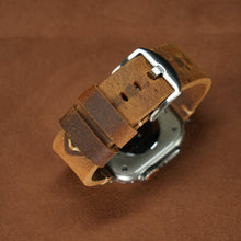 Load image into Gallery viewer, Vintage Distressed Leather Band for Apple Watch Series 10 – 100% Cowhide, One-Piece Hand-Stitched, Patina-Ready
