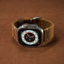 Load image into Gallery viewer, Vintage Distressed Leather Band for Apple Watch Series 10 – 100% Cowhide, One-Piece Hand-Stitched, Patina-Ready
