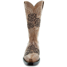 Load image into Gallery viewer, Tan Rose Inlayed Women&#39;s Cowgirl Boots (M50032)
