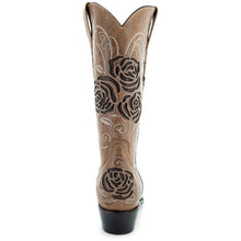 Load image into Gallery viewer, Tan Rose Inlayed Women&#39;s Cowgirl Boots (M50032)
