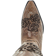 Load image into Gallery viewer, Tan Rose Inlayed Women&#39;s Cowgirl Boots (M50032)
