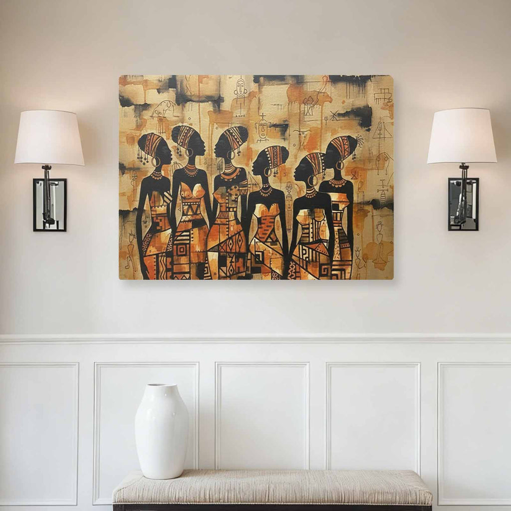 Rich and Rich African Women Group Think 32x24 Afrocentric canvas wall art