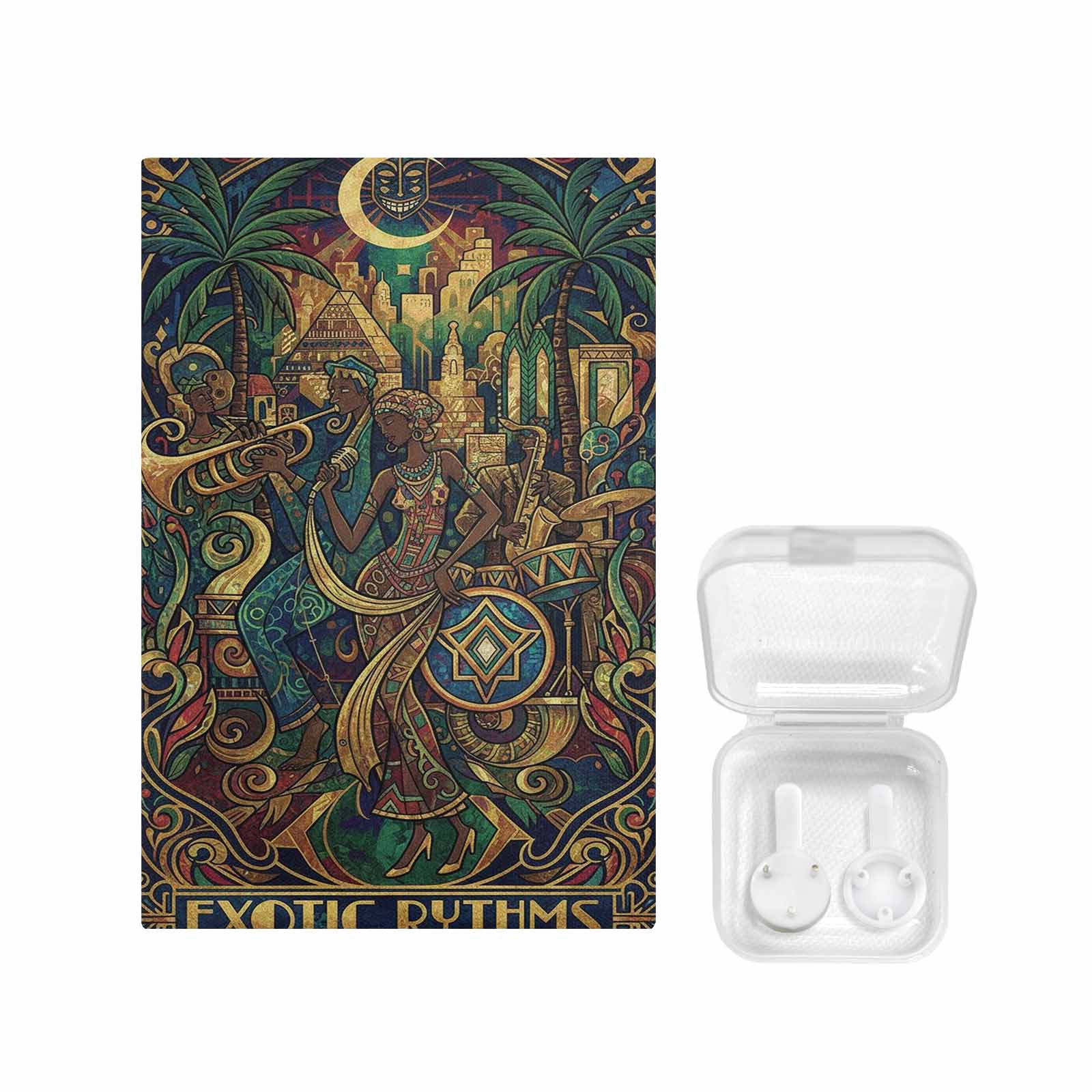 Rich and Rich Hunters Green Exotic Rhythms 24x36 canvas wall art with vibrant green and exotic patterns