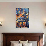 24 x 36 canvas wall art featuring blue musical notes and abstract motifs — additional view 6