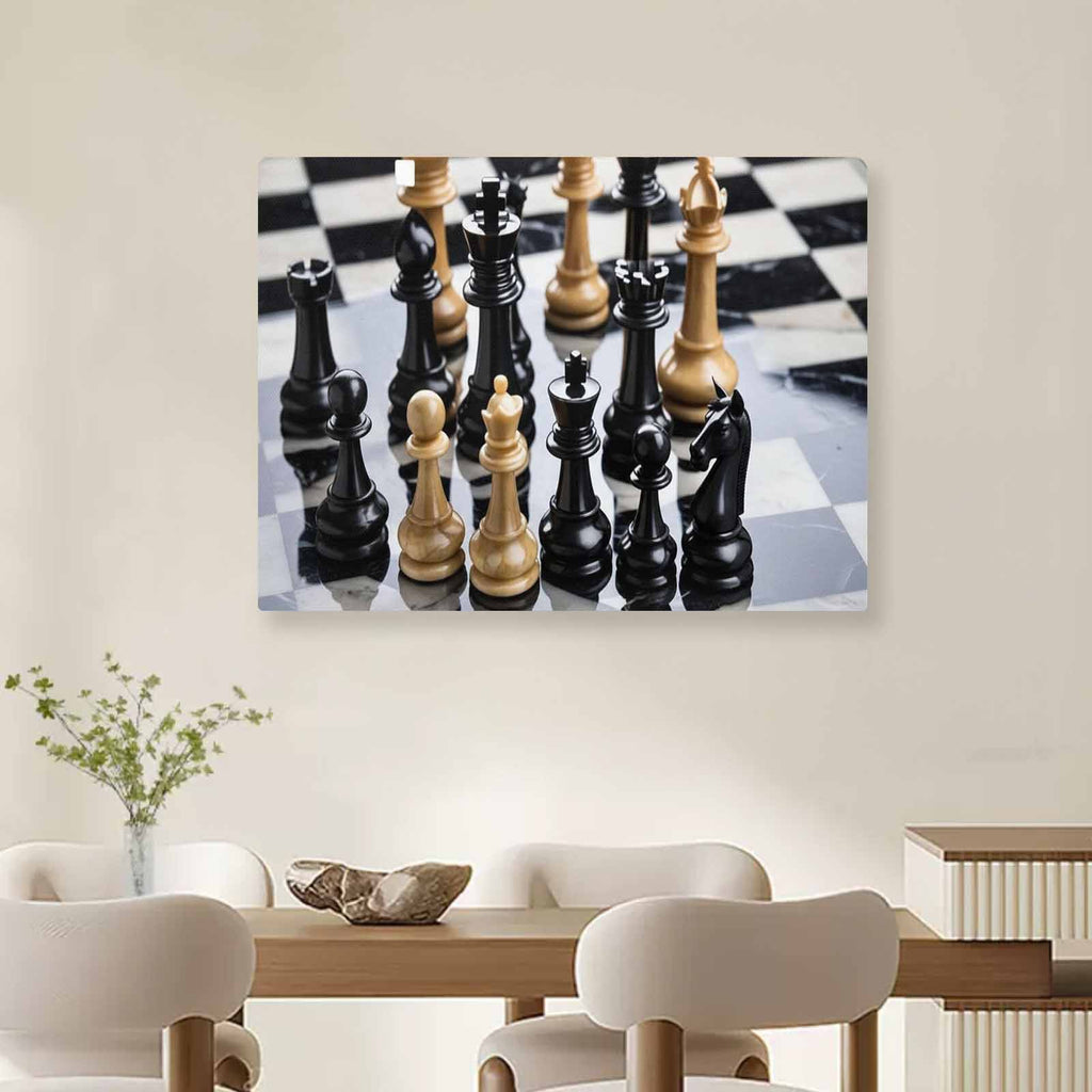 Rich and Rich Chess 32x24 premium canvas wall art featuring chess design