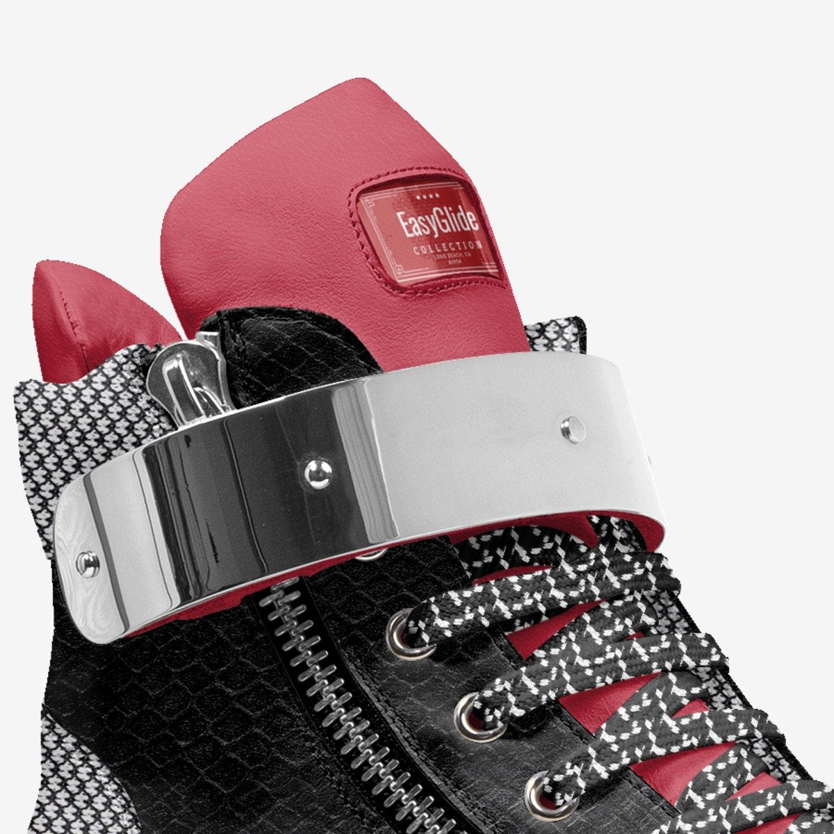 Rich and Rich Red and Black Metallic EasyGlide High Top Men's Sneaker