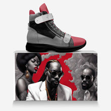 Load image into Gallery viewer, Rich and Rich Red and Black Metallic EasyGlide High Top Men's Sneaker - Rich and Rich Homeopportunities
