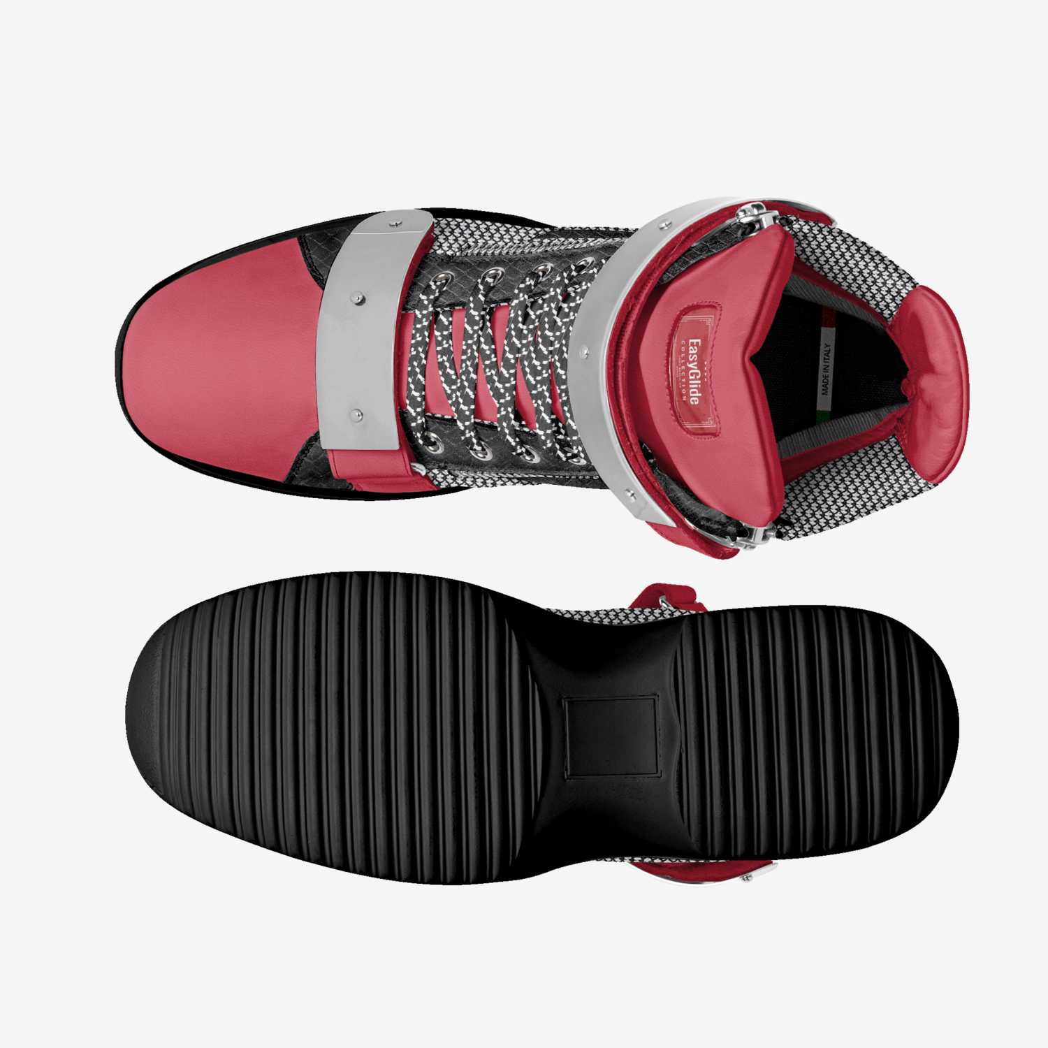 Rich and Rich Red and Black Metallic EasyGlide High Top Men's Sneaker