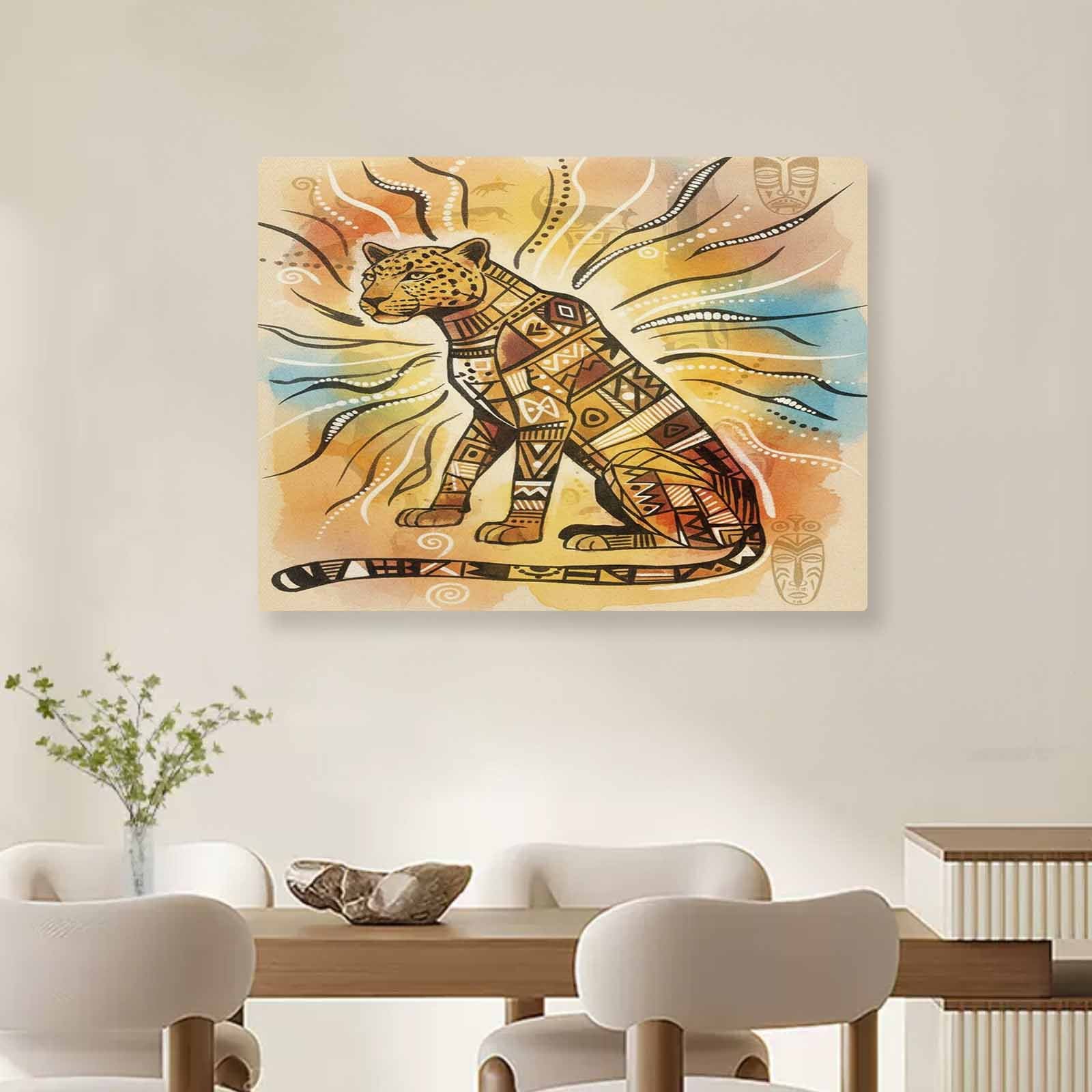Rich and Rich Leopard Safari 32x24 canvas wall art featuring a majestic leopard in natural habitat