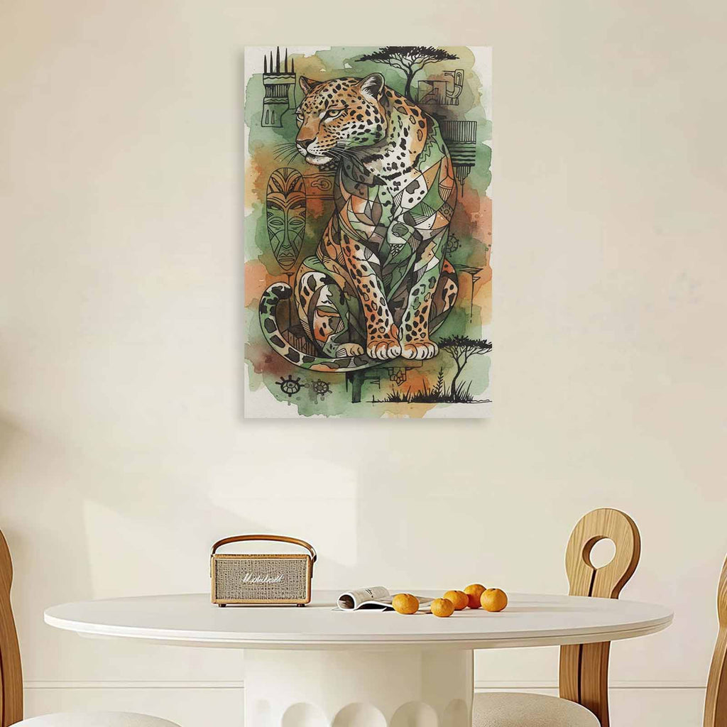 Rich and Rich Safari Abstract Leopard Scene 24 x 36 Canvas Wall Art