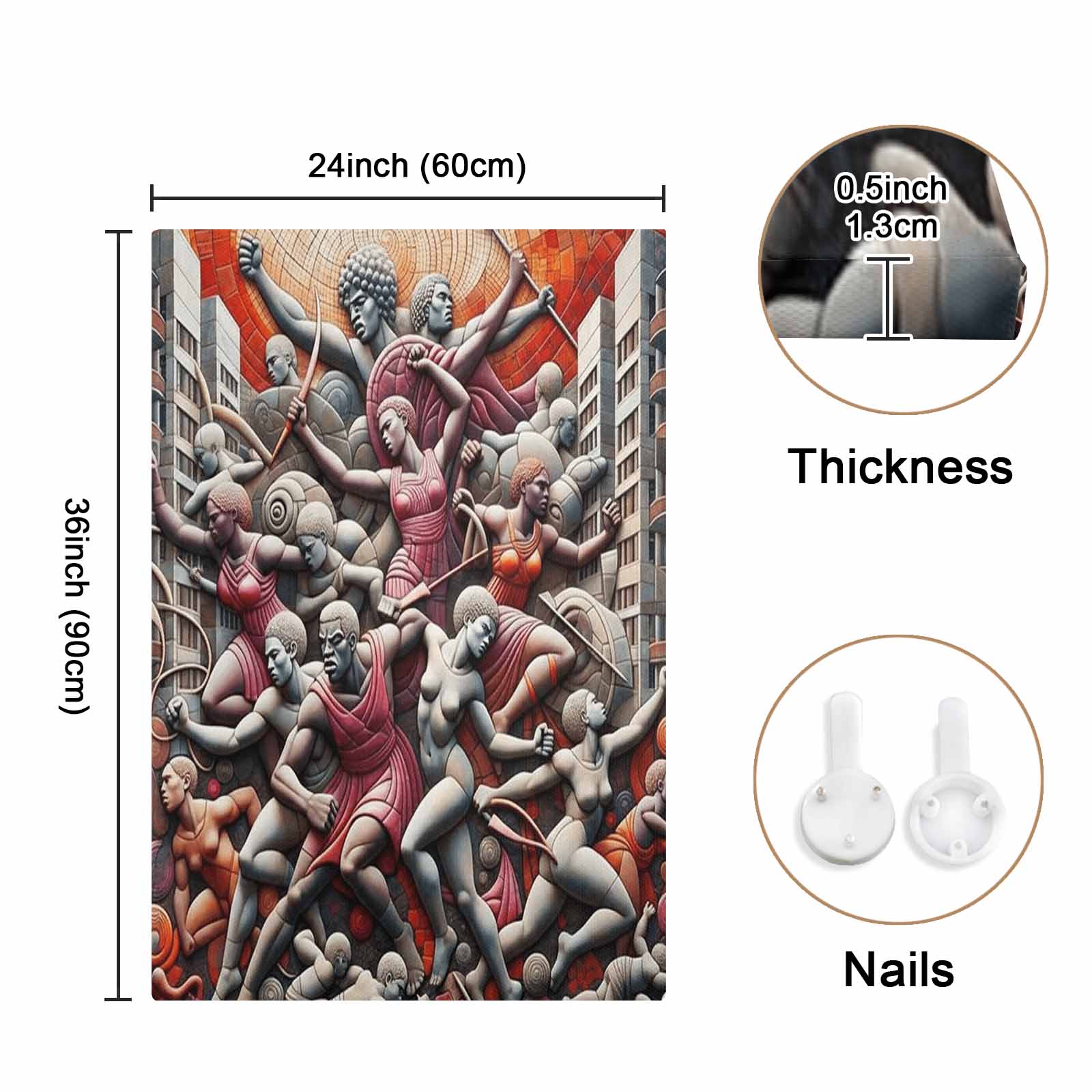 24x36 Greek mythology canvas wall art on wooden frame with sawtooth hanger — alternate view