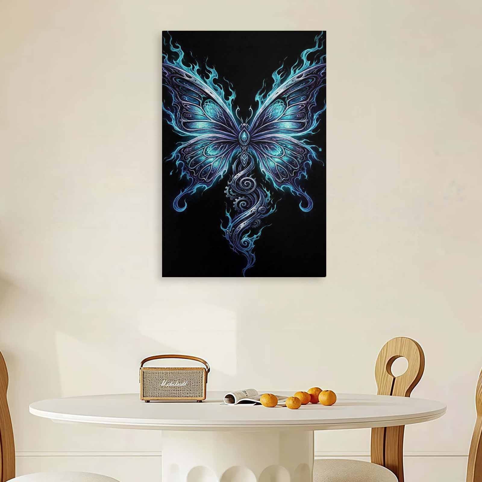 Rich and Rich Midnight Butterfly 24x36 canvas wall art with vivid butterfly design
