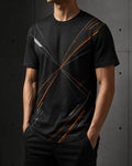 Vertex Kinetic Vertex T-Shirt in black with silver geometric Vertex menswear design