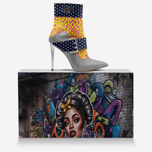 Load image into Gallery viewer, Rich and Rich GrafittiBliss Polka Dot and Fushia Yellow High Heel Belt Women&#39;s Boot

