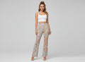 Rich and Rich Women's Bell-Bottom Peach and White Pattern Flare Pants - Comfortable & Stylish - Rich and Rich Homeopportunities