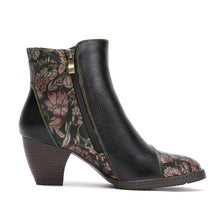Load image into Gallery viewer, Baylor Retro Handmade Floral Ankle Boots
