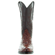 Load image into Gallery viewer, Men&#39;s Cognac Ostrich Print Cowboy Boots (H7002)
