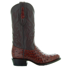 Load image into Gallery viewer, Men&#39;s Cognac Ostrich Print Cowboy Boots (H7002)
