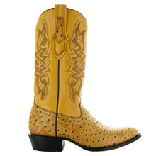 Load image into Gallery viewer, Men&#39;s Mantequilla Ostrich Print Cowboy Boots (H7002)

