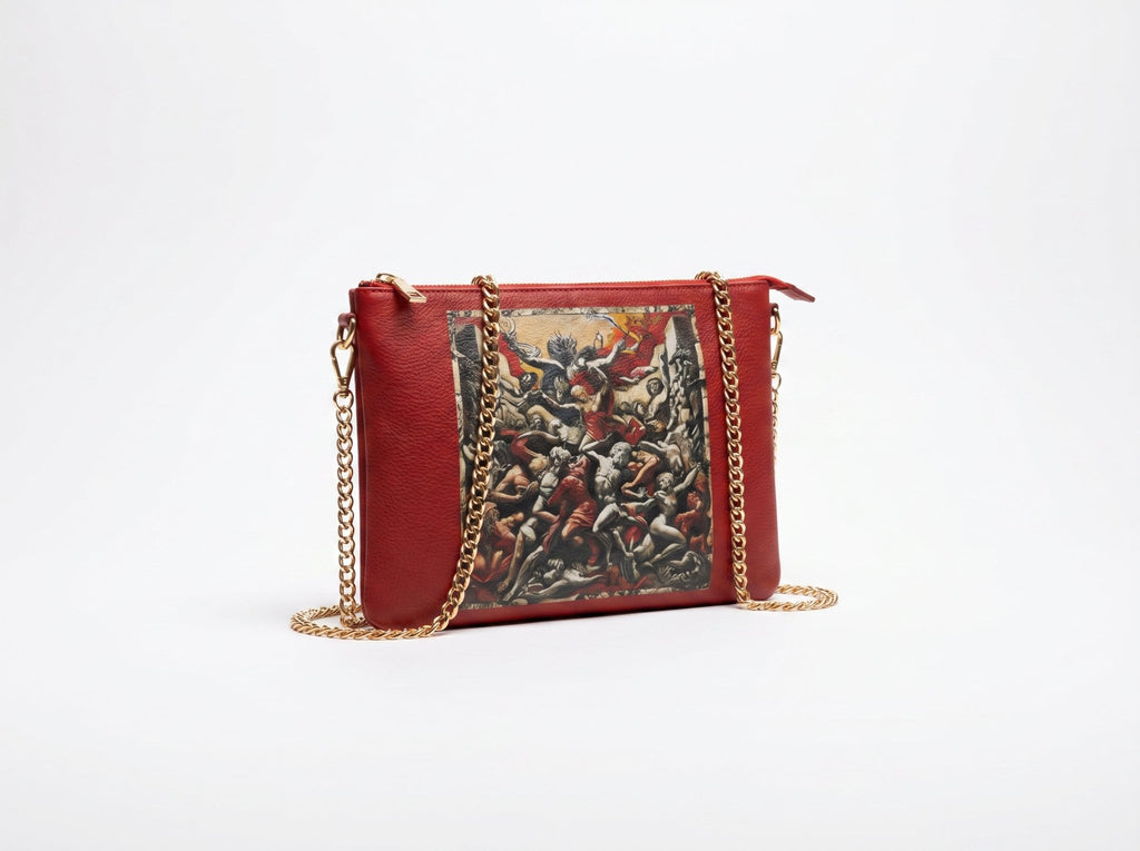 Rich and Rich Greek Mythology Red Crossbody Women's Leather Bag With Chain - Rich and Rich Homeopportunities