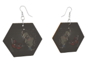 Rich and Rich Triangular Wooden Women's Earrings