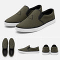 Vertex Equilateral Mark Slip-On Shoe Slip-On Shoe in olive with black geometric Vertex menswear design