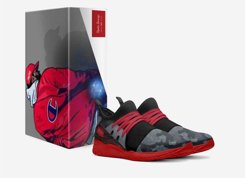 HIPSTER REVENGE red/grey contemporary sock runner tennis shoe - Rich and Rich Homeopportunities 
