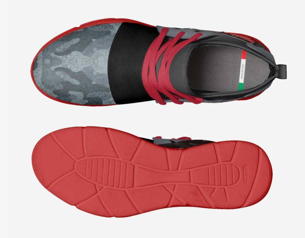 HIPSTER REVENGE red and grey sock runner tennis shoes by KD Swagletes
