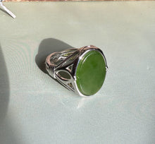 Load image into Gallery viewer, Canadian Jade Silver Ring - 9894
