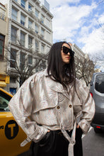 Load image into Gallery viewer, Jacqueline Bomber Jacket in Beige – Stylish Women&#39;s Bomber Coat
