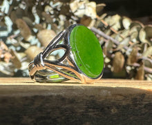 Load image into Gallery viewer, Canadian Jade Silver Ring - 9894
