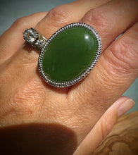 Load image into Gallery viewer, Canadian Jade Silver Ring - 1917
