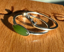 Load image into Gallery viewer, Canadian Jade and Silver Eye Ring (sizes 5-10) 2 bands
