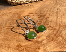 Load image into Gallery viewer, Jade Round Leaverback Earrings 6mm
