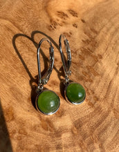 Load image into Gallery viewer, Jade Round Leaverback Earrings 6mm
