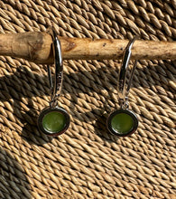 Load image into Gallery viewer, Jade Round Leaverback Earrings 6mm
