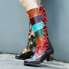 Load image into Gallery viewer, Leather Handmade Embossed Adjustable Boots
