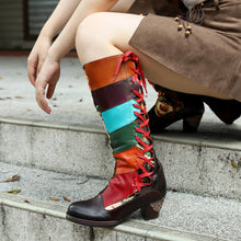 Load image into Gallery viewer, Leather Handmade Embossed Adjustable Boots
