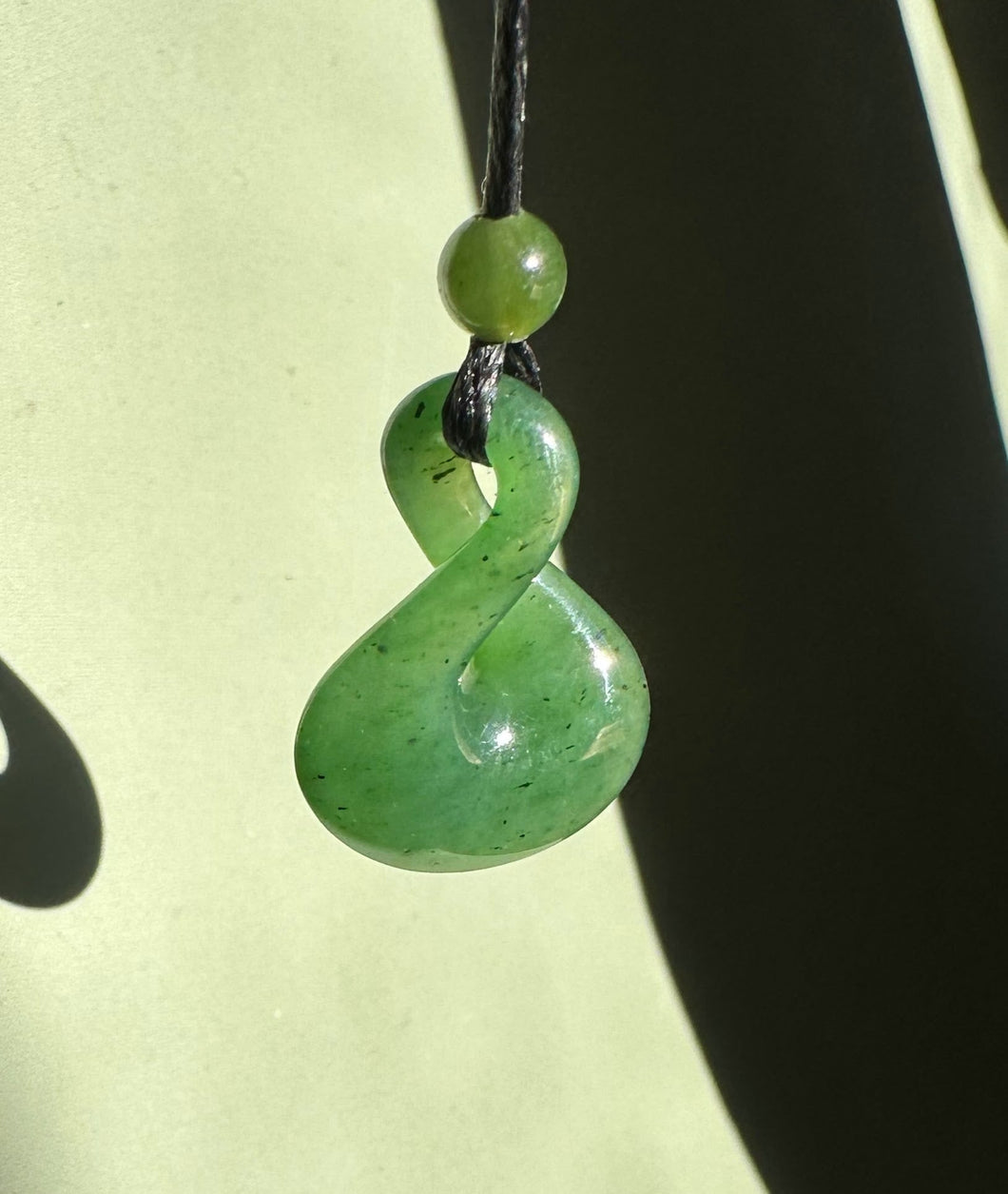 Jade Infinity Twist Pendant, .8