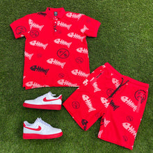 Load image into Gallery viewer, Fishscale Polo (Red)
