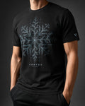 Vertex Fractal Vector T-Shirt in black with silver geometric Vertex menswear design