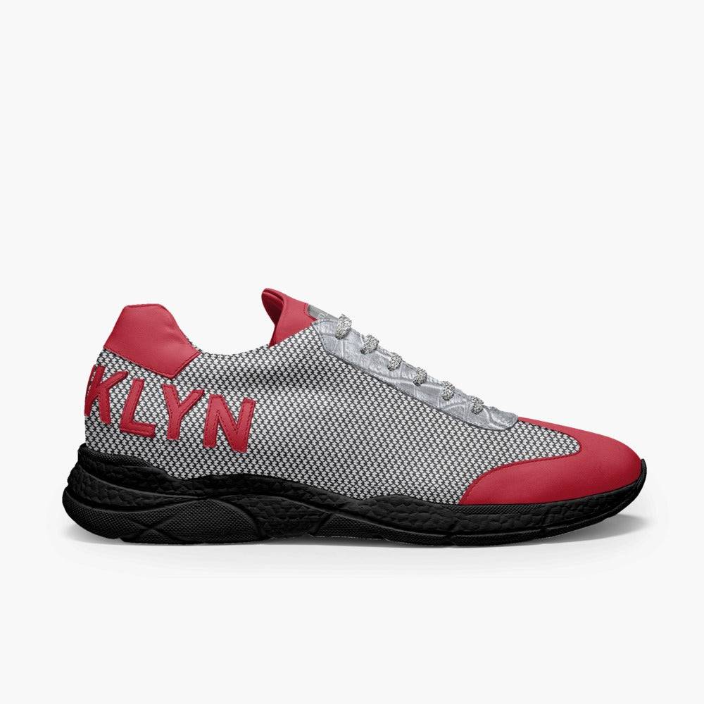 KD KAMRON SWAG red retro bold runner tennis shoe in genuine Italian leather with embossed branding